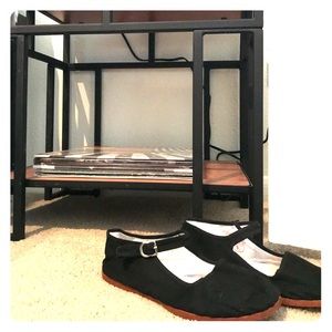 Black Canvas Mary Janes